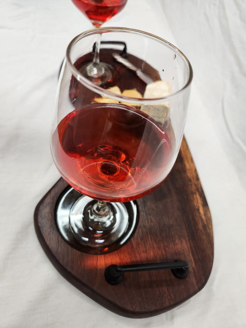 Custom Black Walnut Kidney-Shaped Live Edge Wine Board