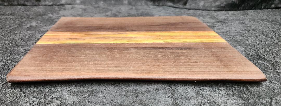 Small Black Walnut & Striped Hardwood Live Edge Charcuterie & Cheese Board