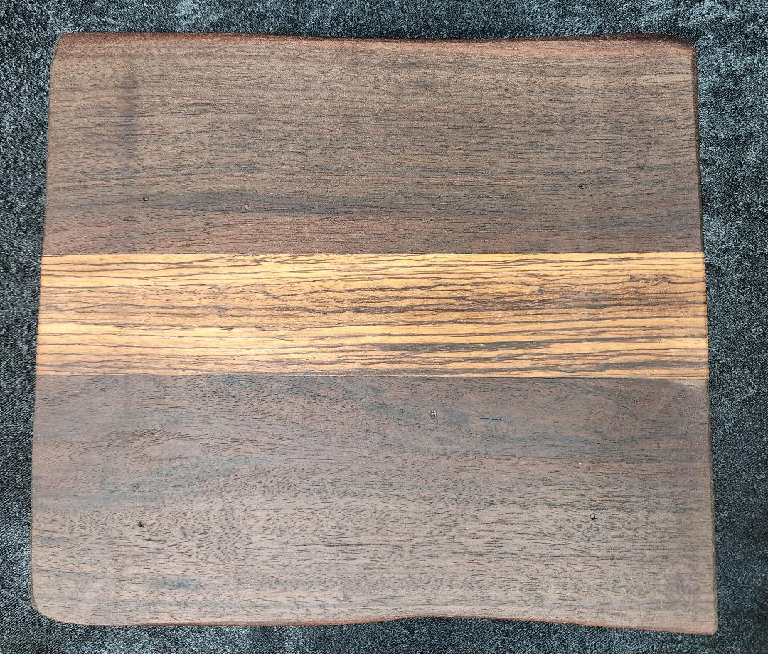 Small Black Walnut & Striped Hardwood Live Edge Charcuterie & Cheese Board