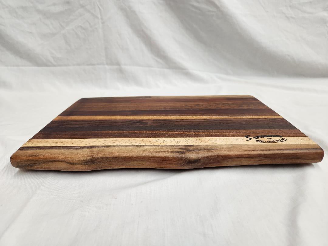 CUSTOM Live Edge Cutting Board – Black Walnut, Texas Oak, Red Oak & Mahogany *