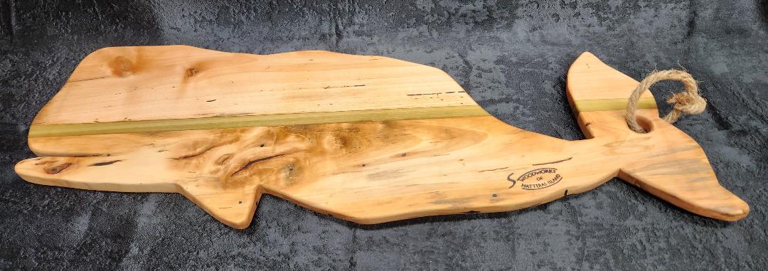 Handcrafted Whale-Shaped Maple & Poplar Charcuterie & Cheese Board