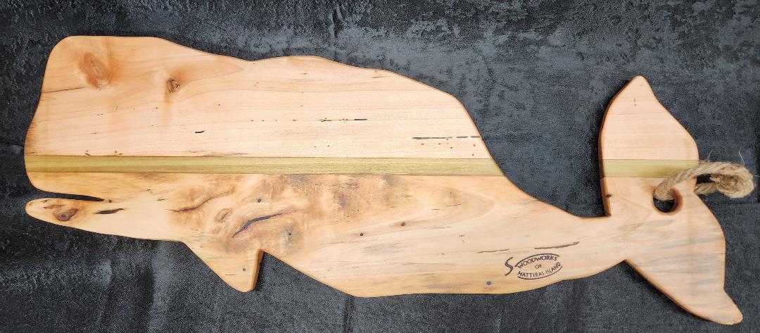 Handcrafted Whale-Shaped Maple & Poplar Charcuterie & Cheese Board