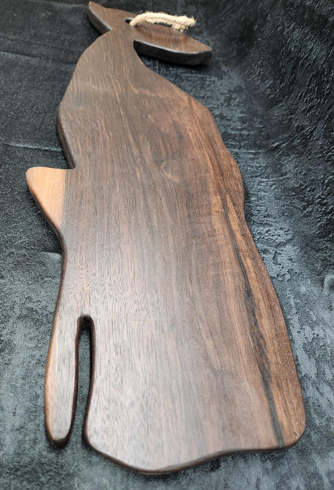 Whale-Shaped Black Walnut Charcuterie & Cheese Board