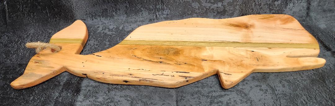 Handcrafted Whale-Shaped Maple & Poplar Charcuterie & Cheese Board