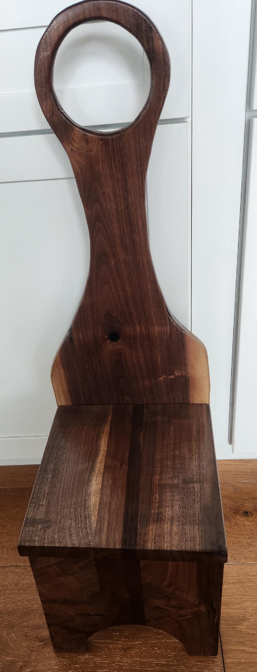 Black Walnut Live Edge Tall Handle Step Stool