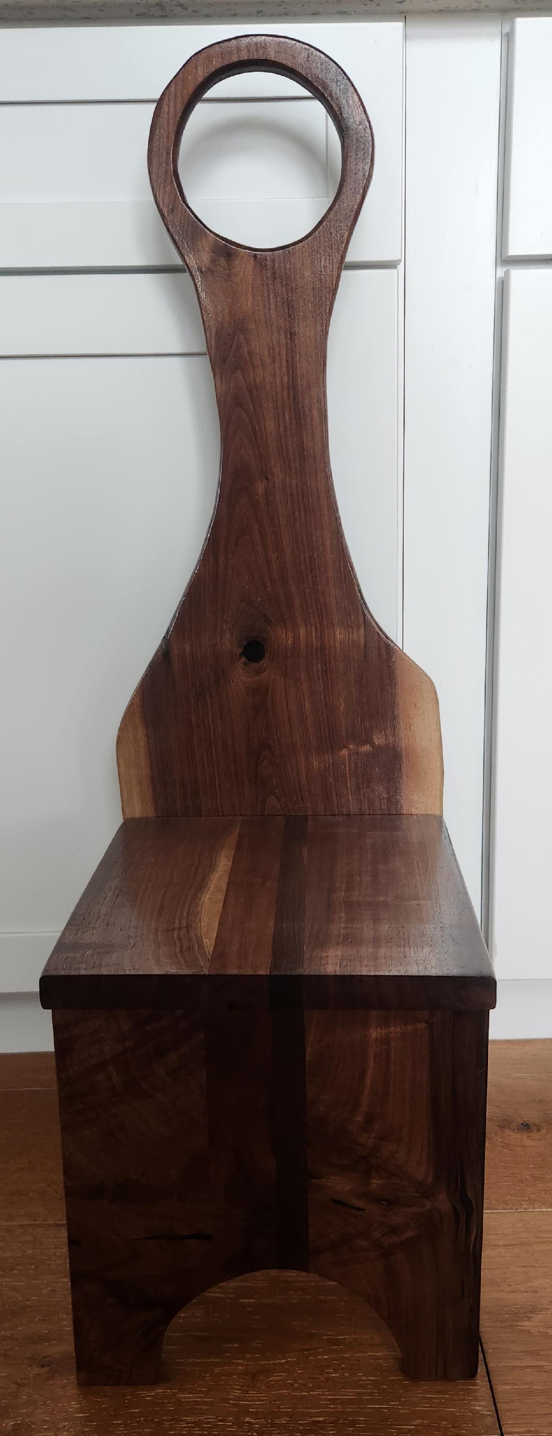 Black Walnut Live Edge Tall Handle Step Stool