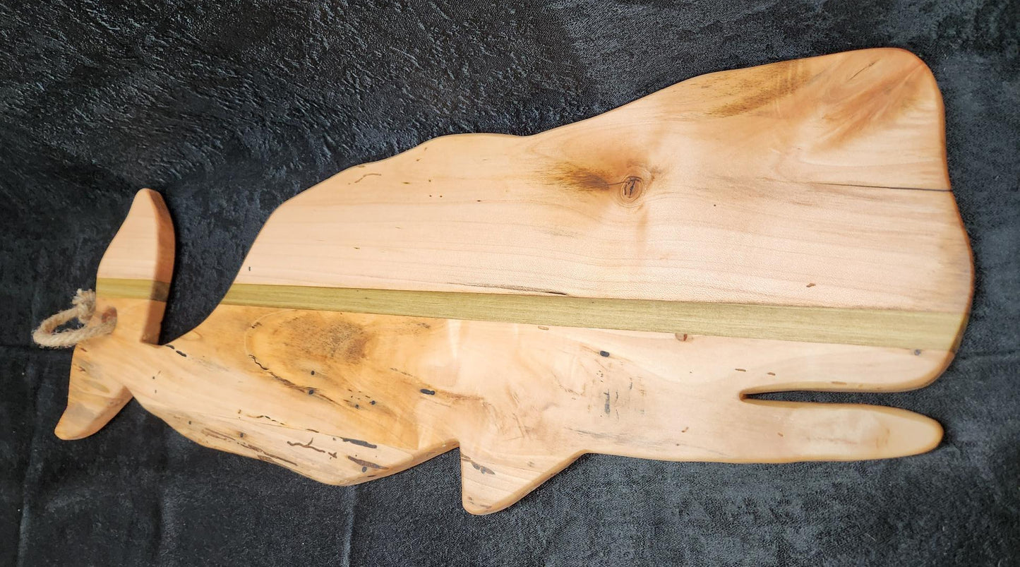 Handcrafted Whale-Shaped Maple & Poplar Charcuterie & Cheese Board