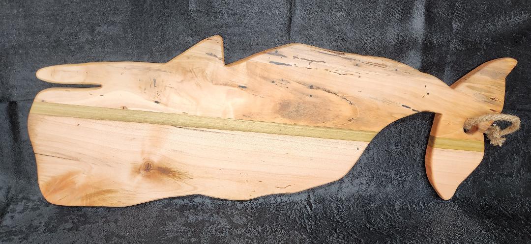 Handcrafted Whale-Shaped Maple & Poplar Charcuterie & Cheese Board