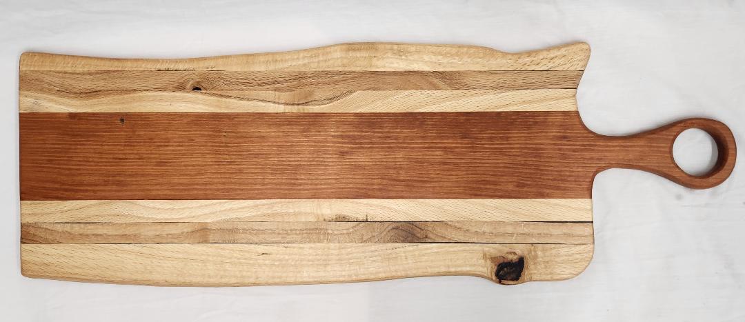 Red Oak & Mahogany Live Edge Charcuterie / Cheese Board