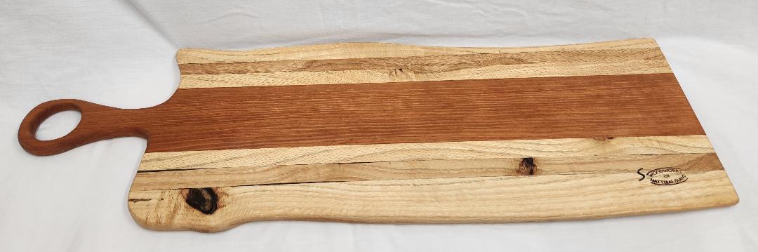 Red Oak & Mahogany Live Edge Charcuterie / Cheese Board
