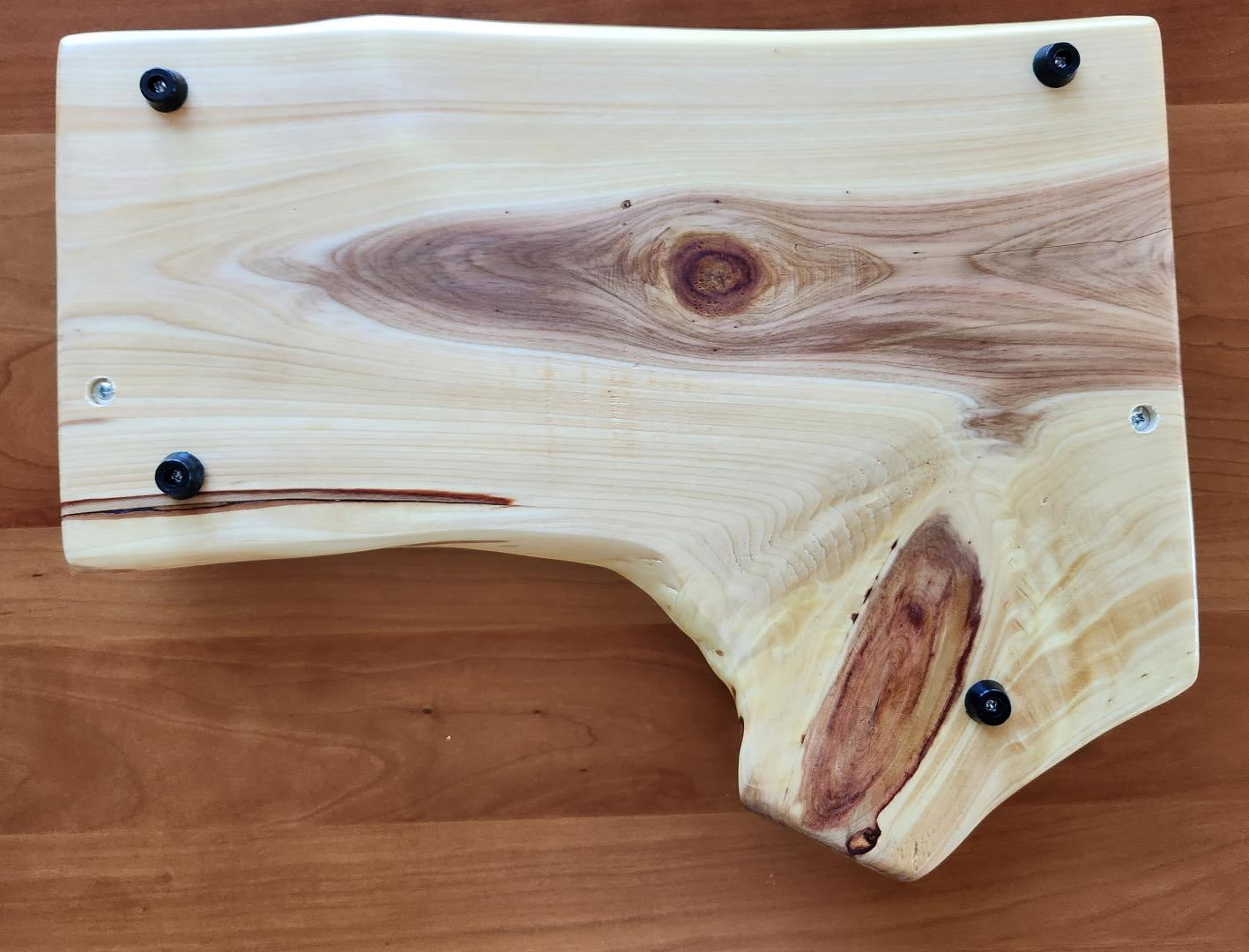 Custom Live Edge Cypress 4-Glass Beverage Board