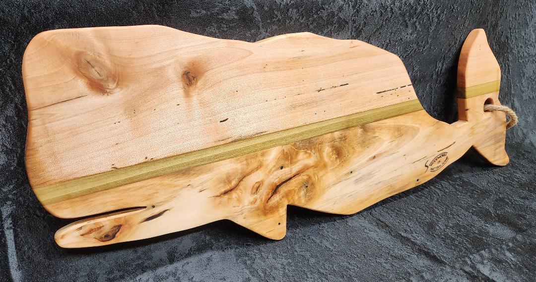 Handcrafted Whale-Shaped Maple & Poplar Charcuterie & Cheese Board