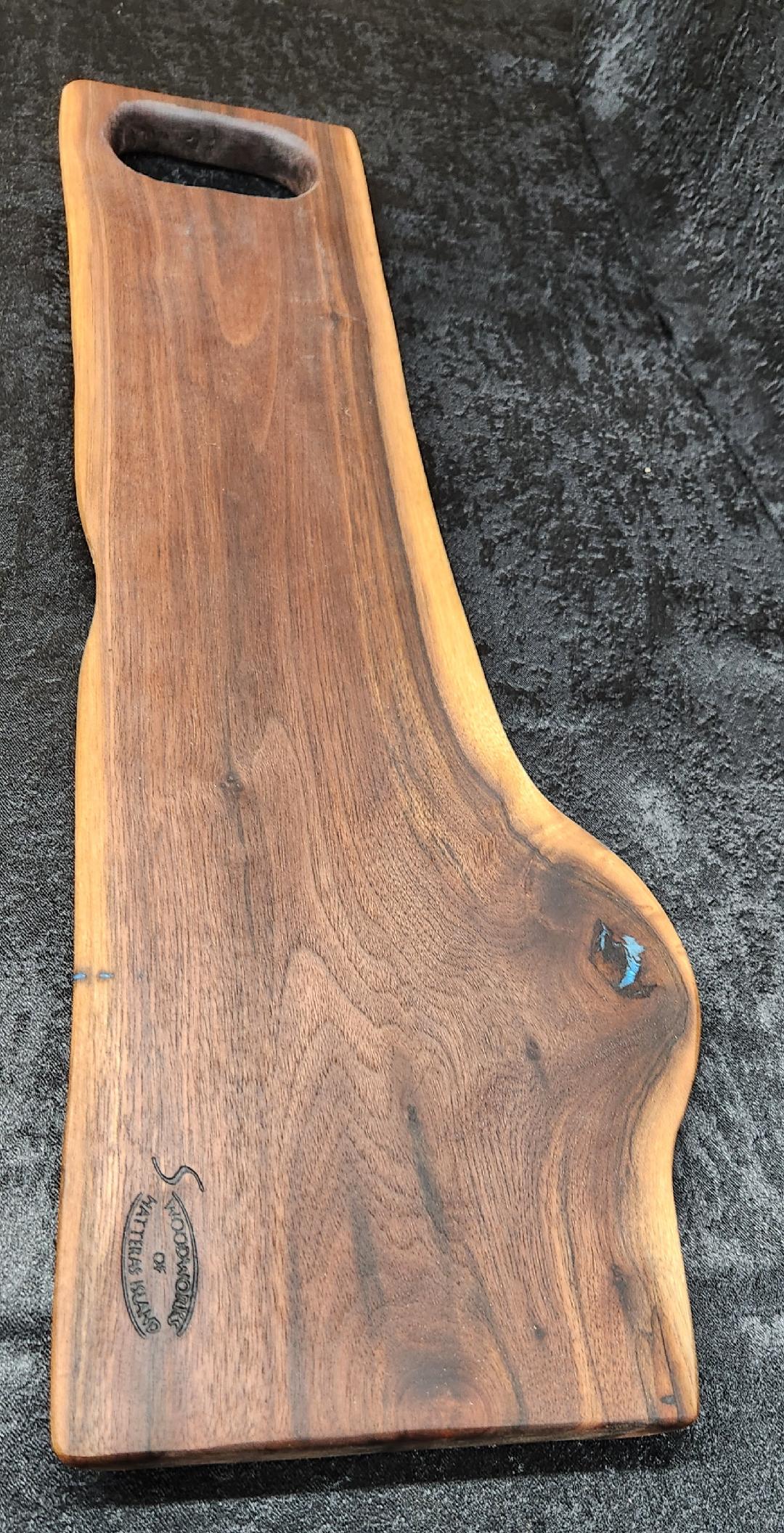 Large Black Walnut Live Edge Charcuterie & Cheese Board
