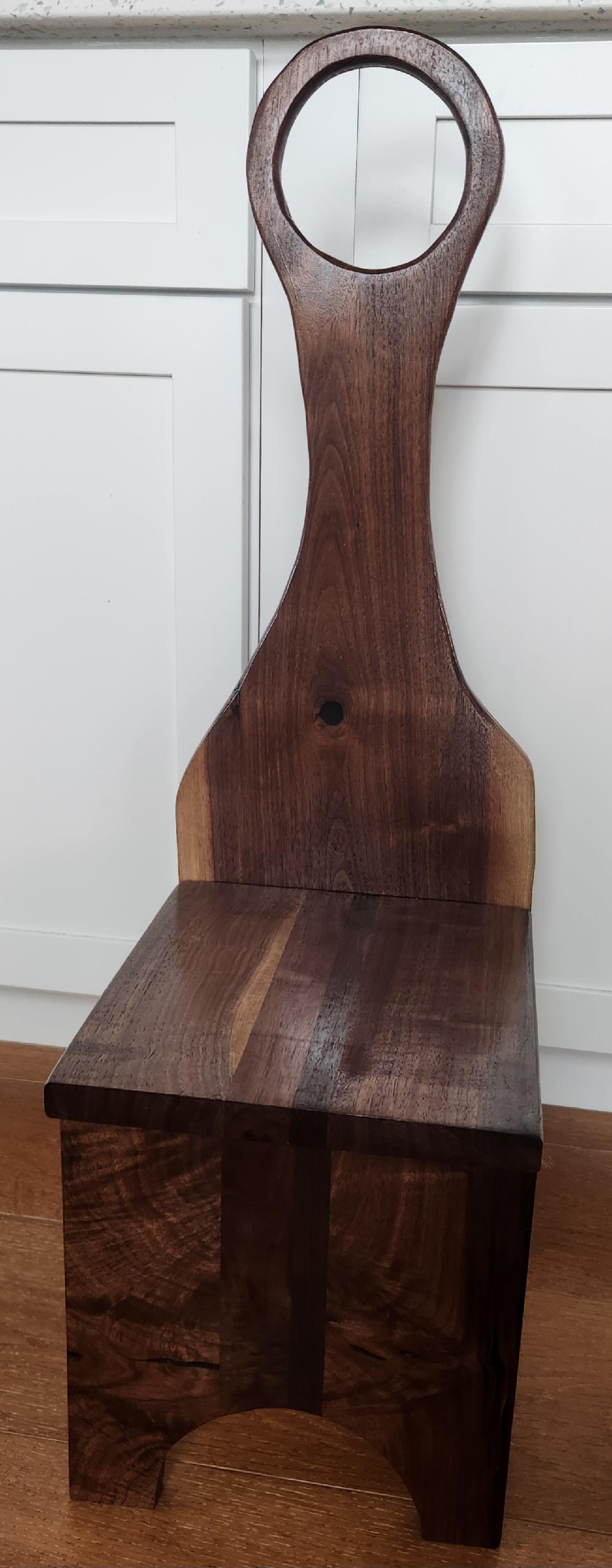Black Walnut Live Edge Tall Handle Step Stool