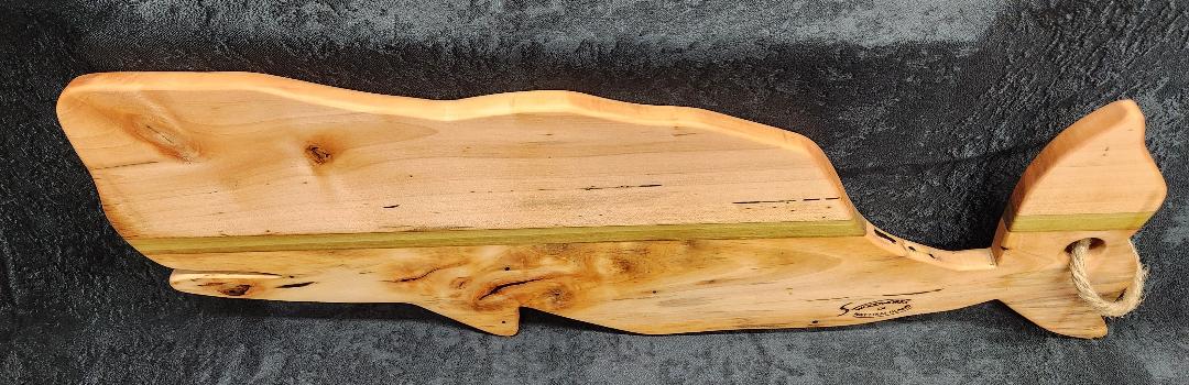 Handcrafted Whale-Shaped Maple & Poplar Charcuterie & Cheese Board