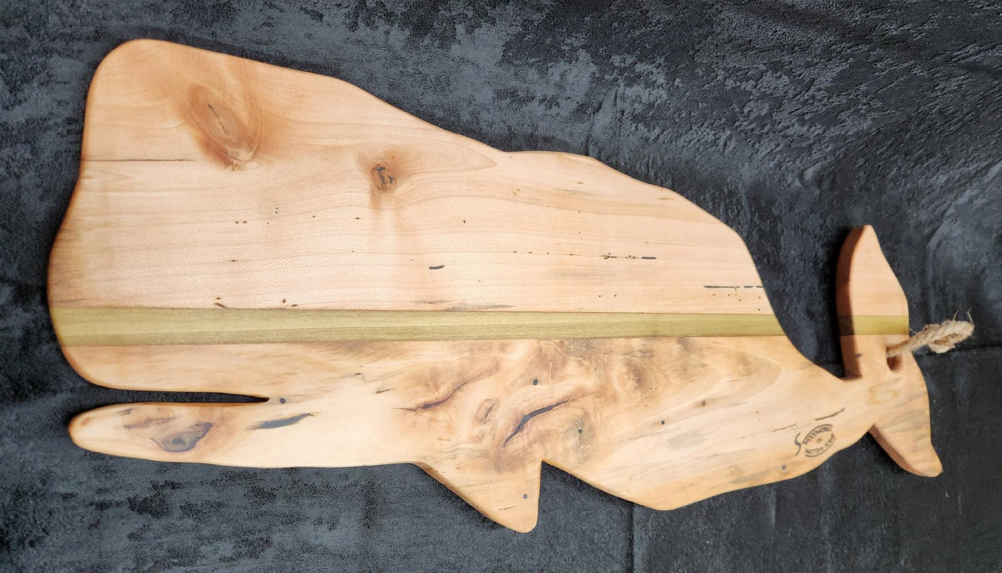 Handcrafted Whale-Shaped Maple & Poplar Charcuterie & Cheese Board