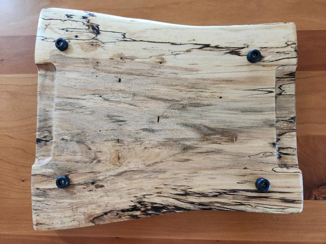 Live Edge Spalted Maple 2-Glass Beverage Board