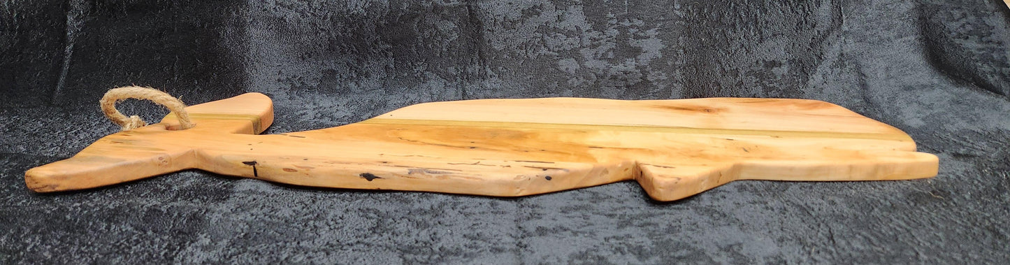 Handcrafted Whale-Shaped Maple & Poplar Charcuterie & Cheese Board