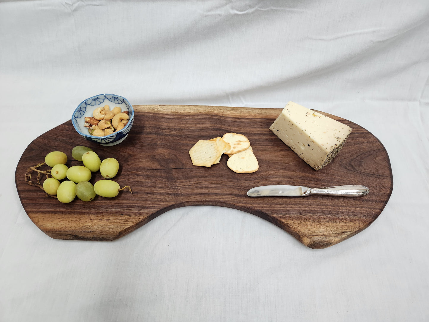 Black Walnut Kidney-Shaped Charcuterie & Cheese Board