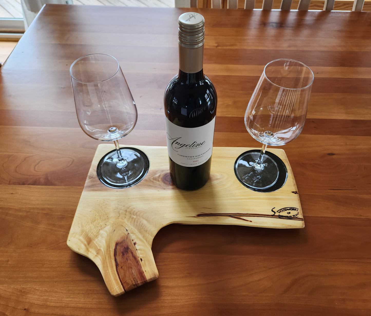 Live Edge Beverage Board - 2 Glass (Cypress)