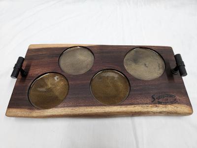 Live Edge Beverage Board -4 Glass (Black Walnut)