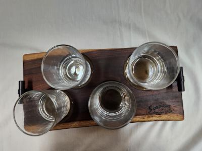 Live Edge Beverage Board -4 Glass (Black Walnut)