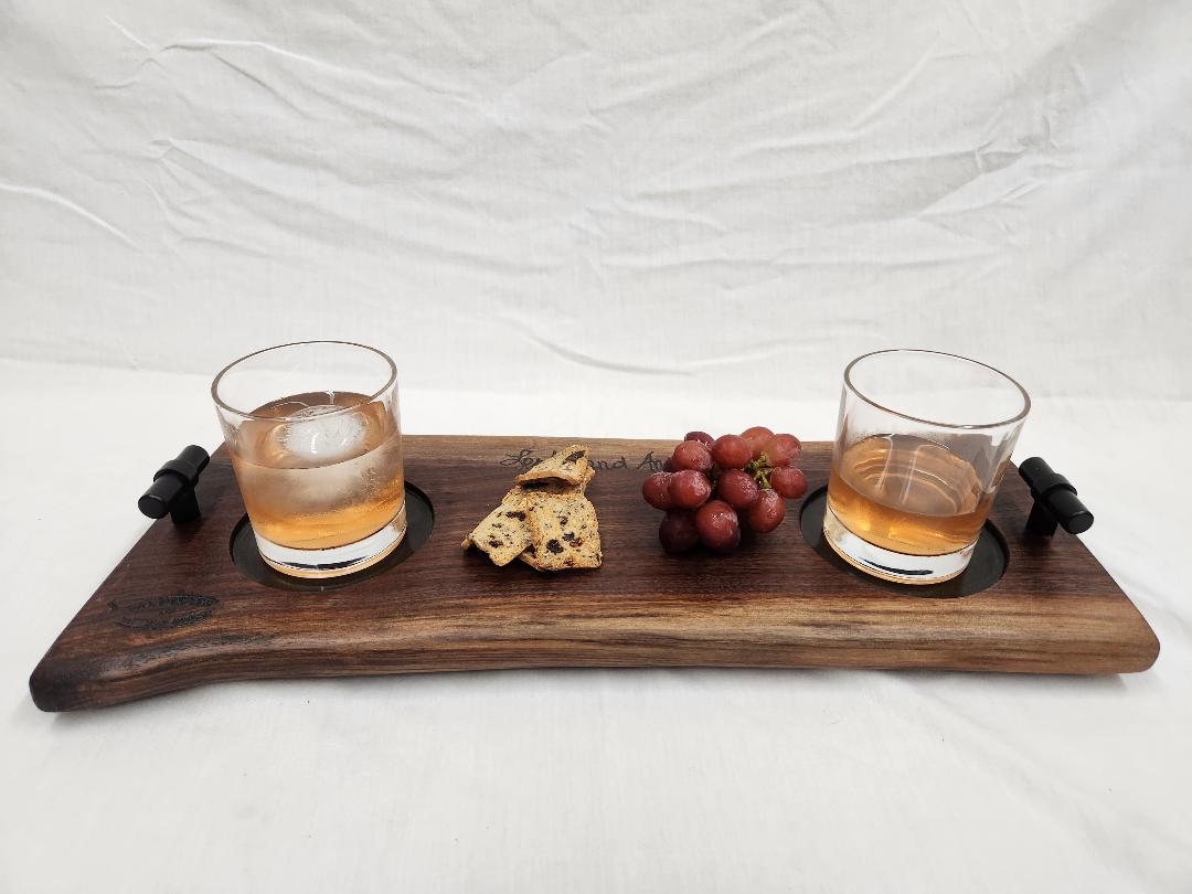 CUSTOM ORDER Live Edge Whiskey Board (Black Walnut)