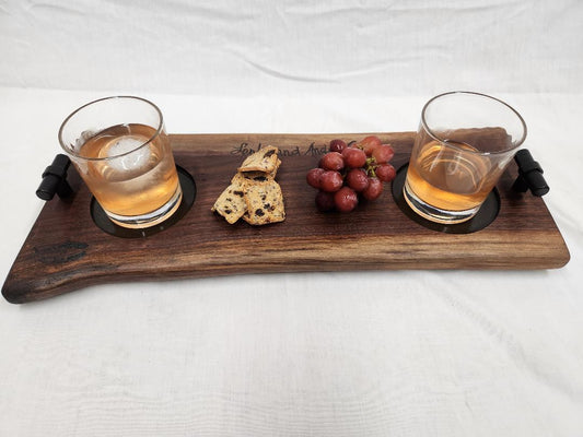 CUSTOM ORDER Live Edge Whiskey Board (Black Walnut)