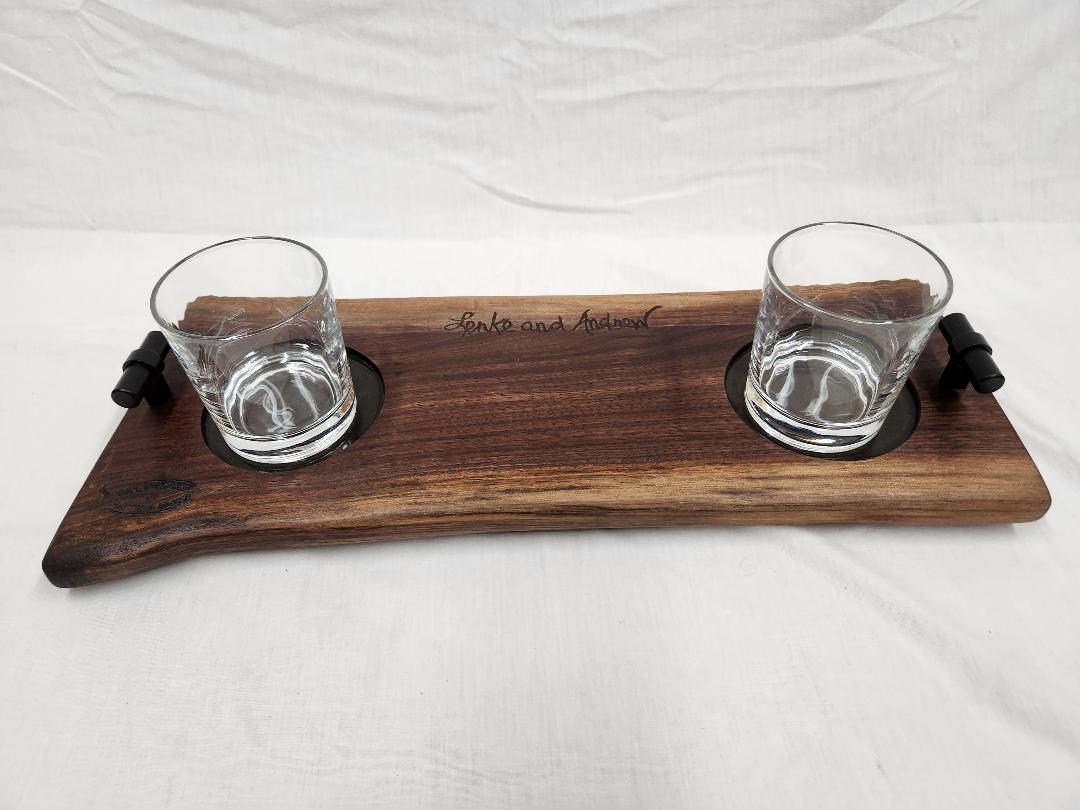 CUSTOM ORDER Live Edge Whiskey Board (Black Walnut)