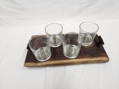 Live Edge Beverage Board -4 Glass (Black Walnut)