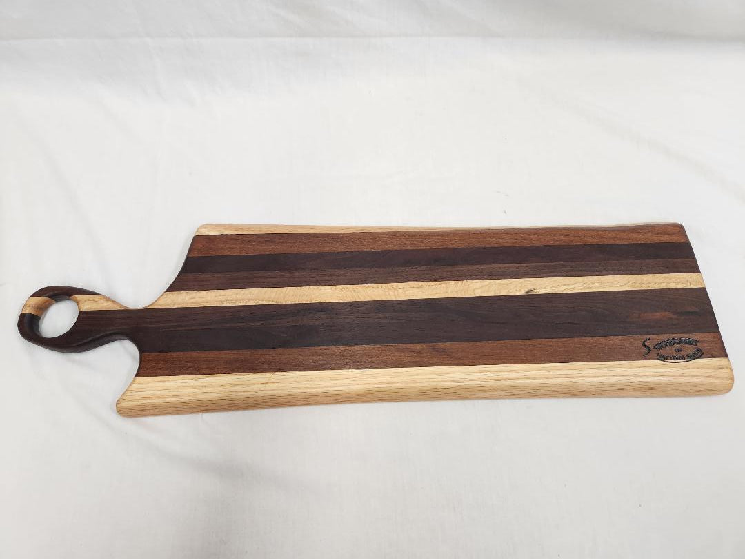 Live Edge Charcuterie/Cheese Board (Black Walnut, Texas Oak and Red Oak)