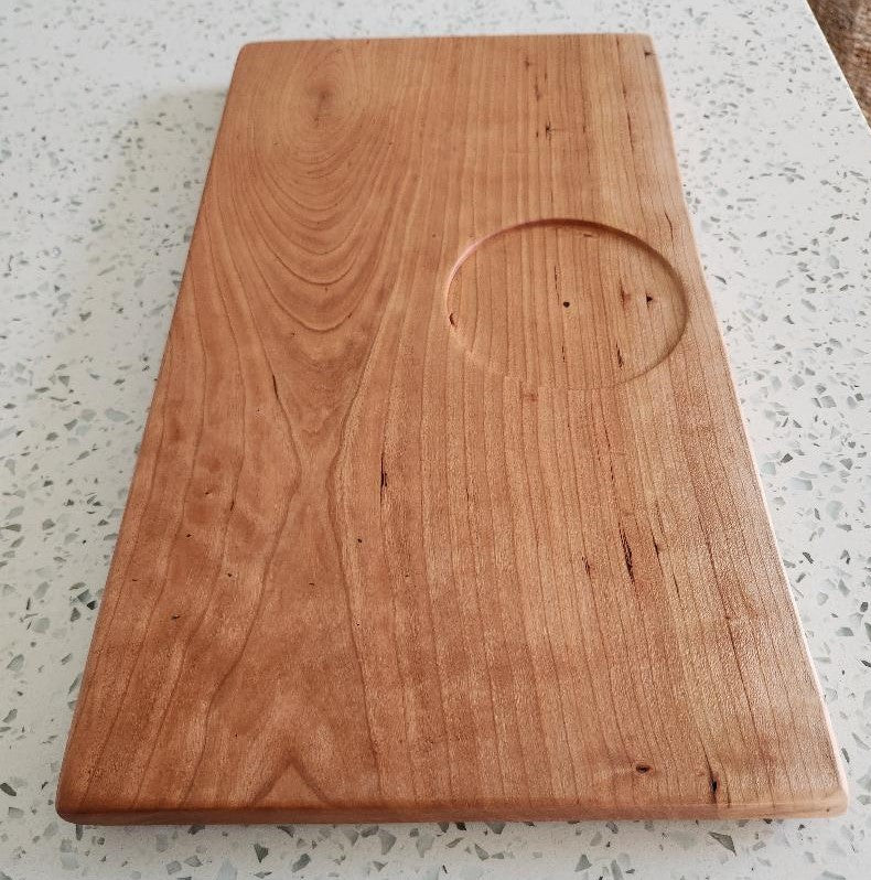 Cherry Appetizer Board with Live Edge & Hand-Carved Bowl