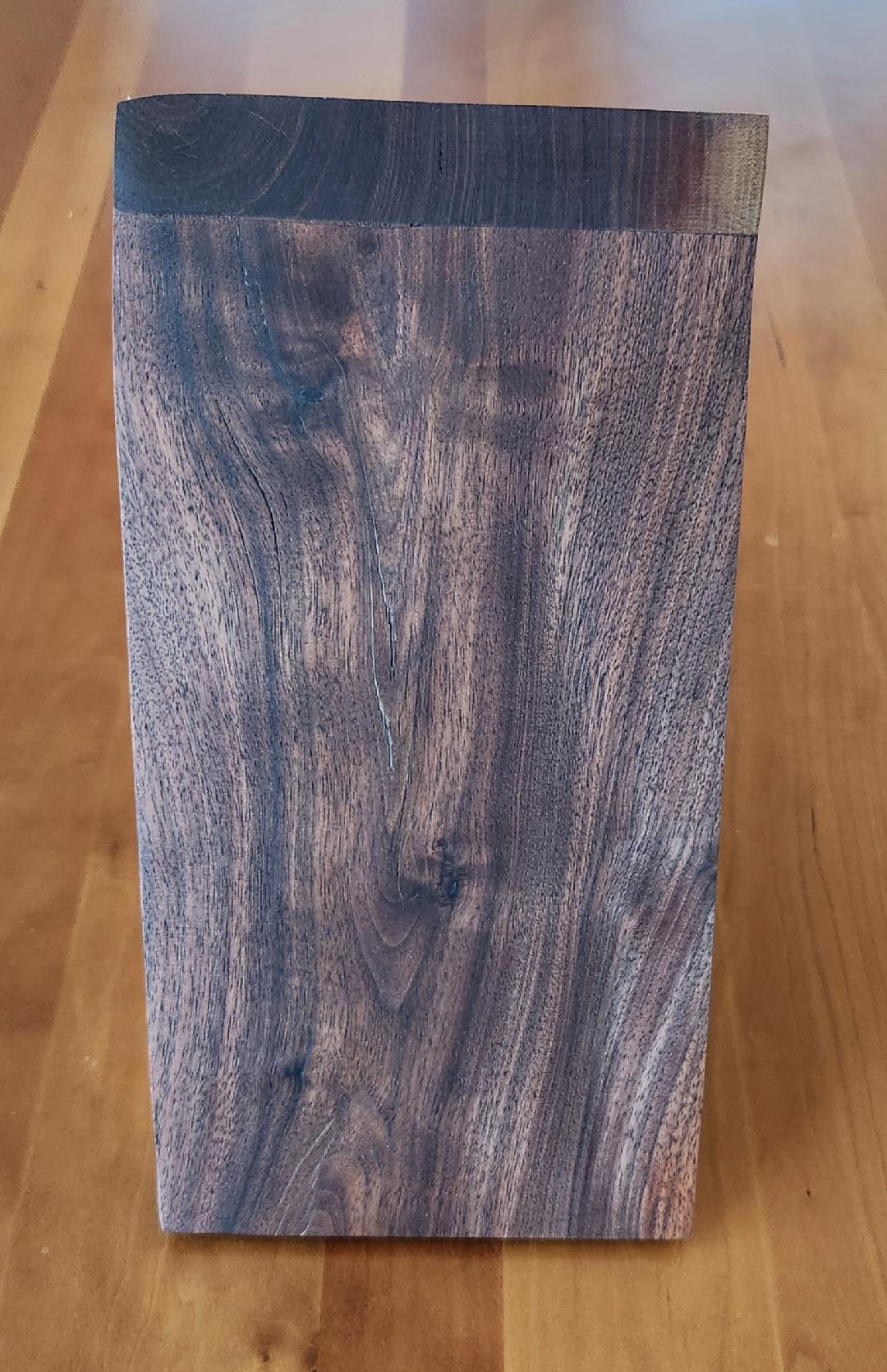 Custom Black Walnut Book Caddy with Mug Cut-Outs