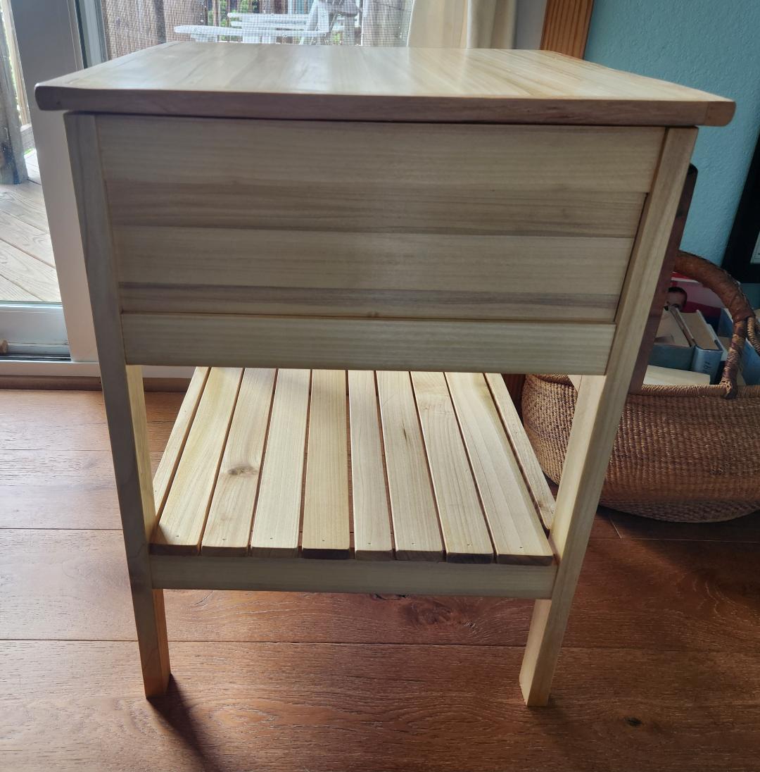 Handcrafted Poplar Nightstand/End Table With Pecan Trim*