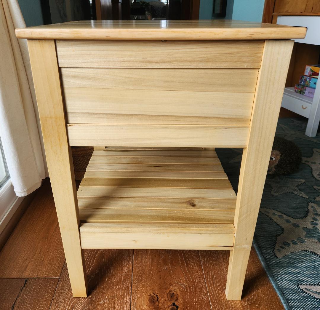 Handcrafted Poplar Nightstand/End Table With Pecan Trim*