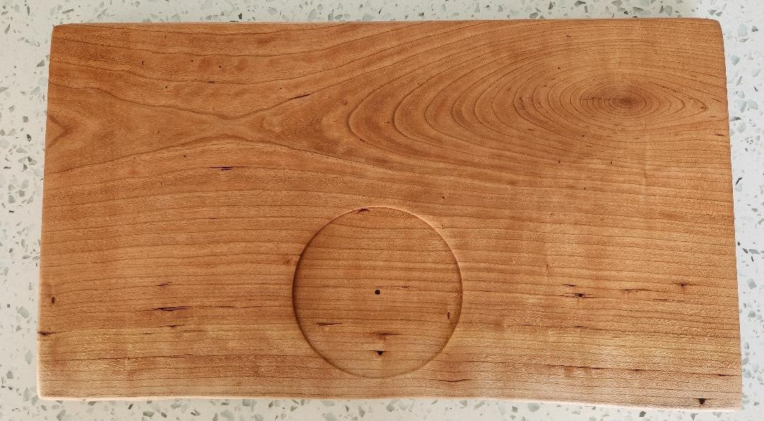 Cherry Appetizer Board with Live Edge & Hand-Carved Bowl