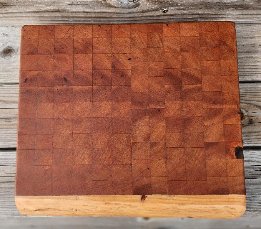 Handcrafted Cherry Butcher Block Cutting Board with Live Edge