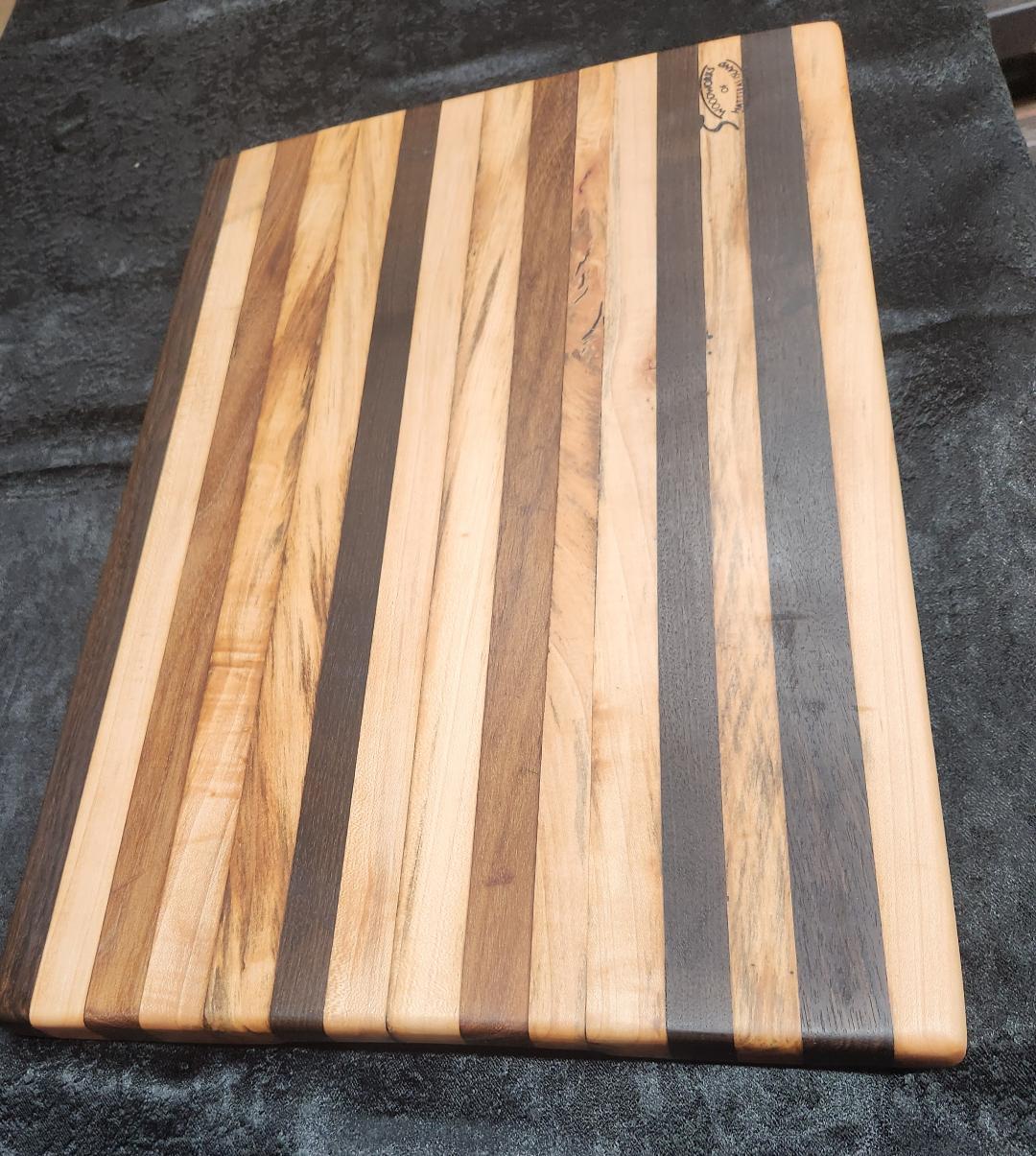 CUSTOM ORDER Live Edge Cutting Board (Black Walnut, Maple and Mahogany) *