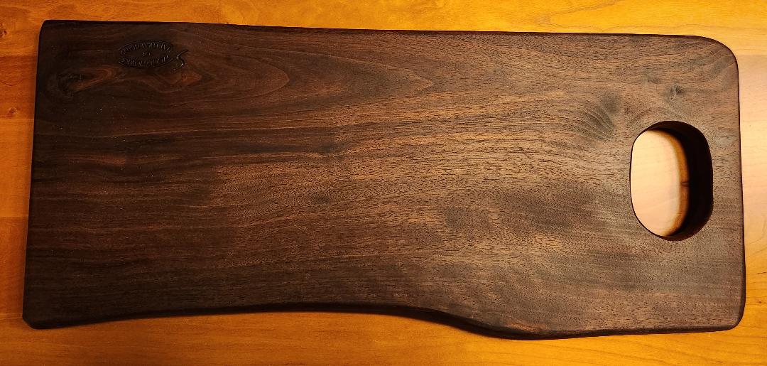 Live Edge Charcuterie/Cheese Board With Wide Handle (Black Walnut)