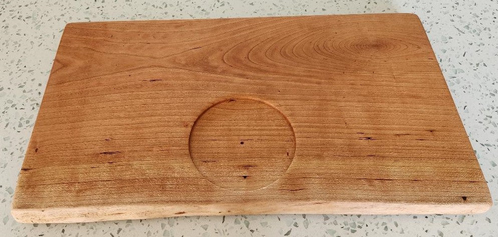 Cherry Appetizer Board with Live Edge & Hand-Carved Bowl