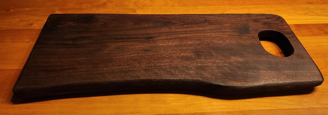 Live Edge Charcuterie/Cheese Board With Wide Handle (Black Walnut)