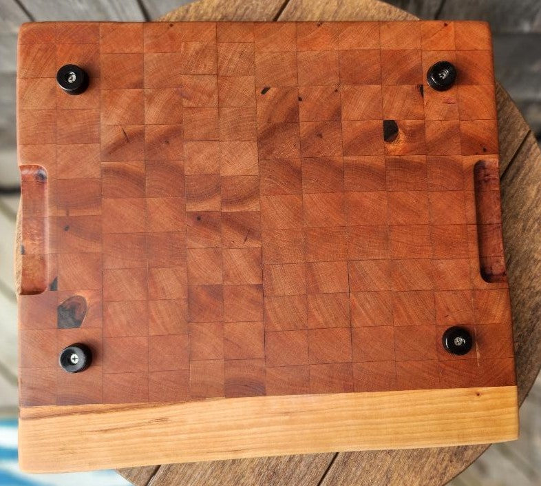 Handcrafted Cherry Butcher Block Cutting Board with Live Edge