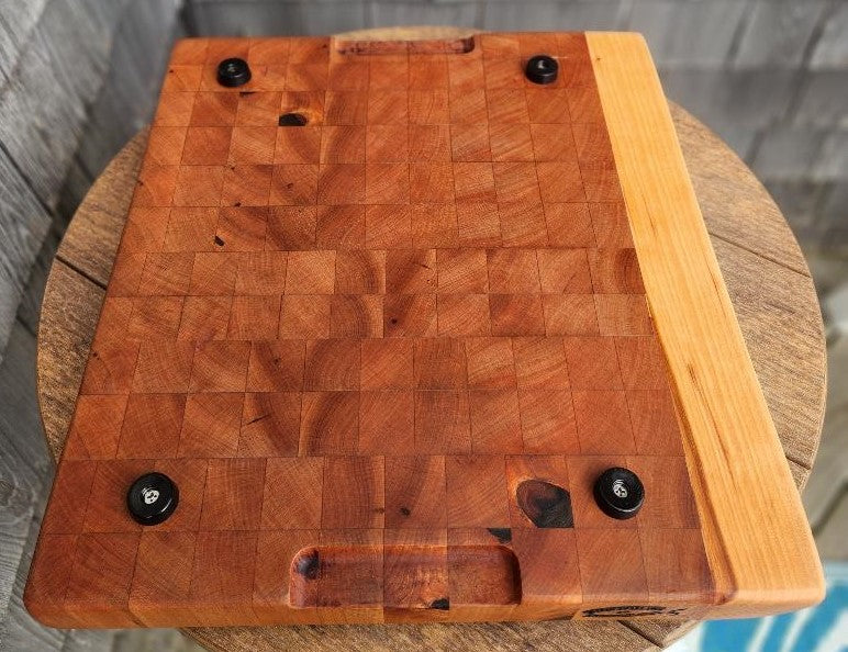 Handcrafted Cherry Butcher Block Cutting Board with Live Edge