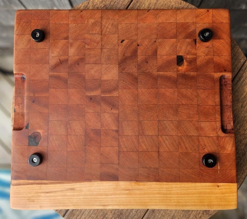 Handcrafted Cherry Butcher Block Cutting Board with Live Edge