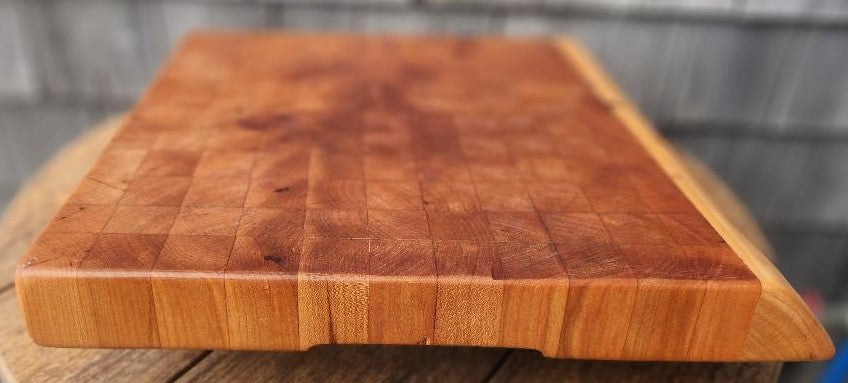 Handcrafted Cherry Butcher Block Cutting Board with Live Edge