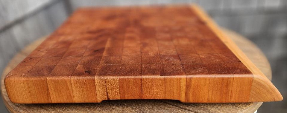 Handcrafted Cherry Butcher Block Cutting Board with Live Edge