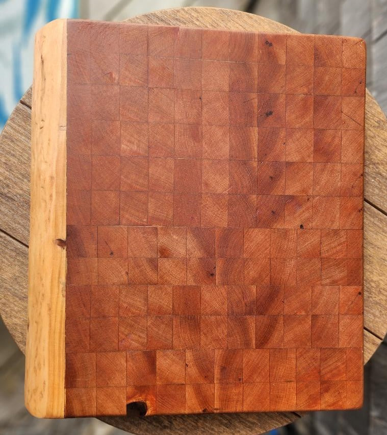 Handcrafted Cherry Butcher Block Cutting Board with Live Edge