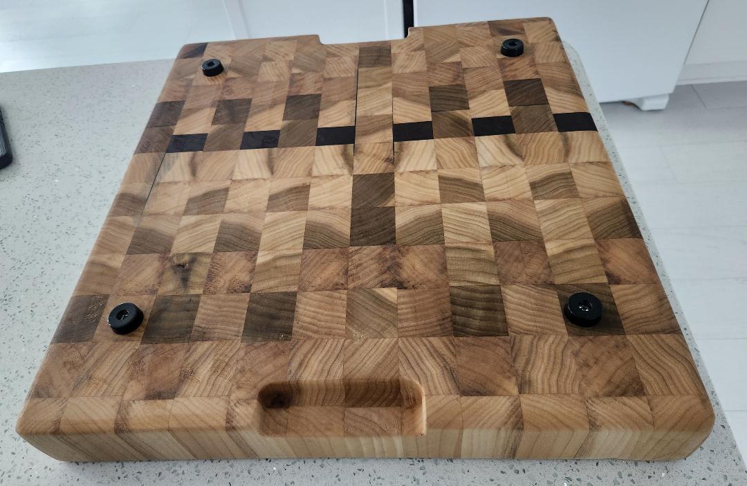 Poplar Butcher Block Cutting Board With Black Walnut *