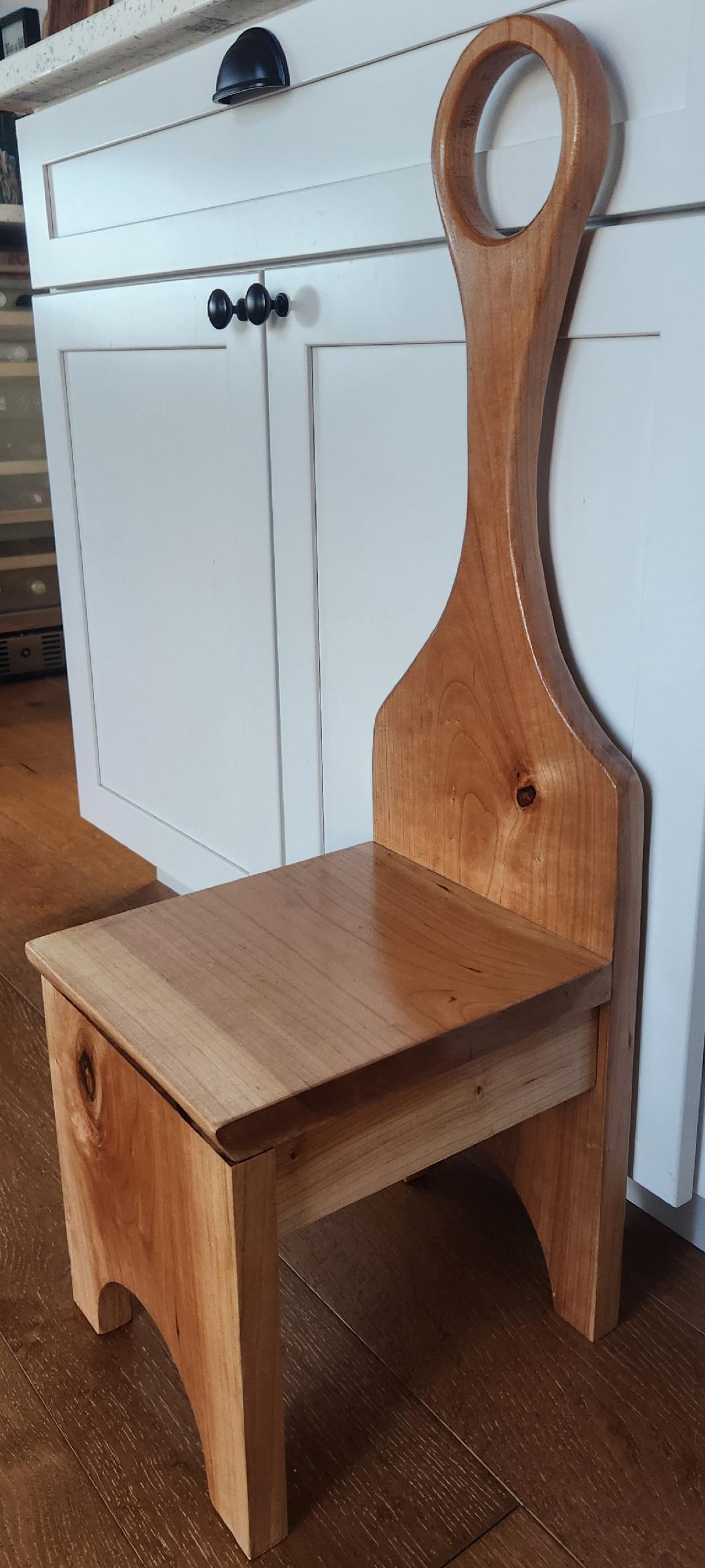 Handcrafted Long Handle Maple Step Stool*