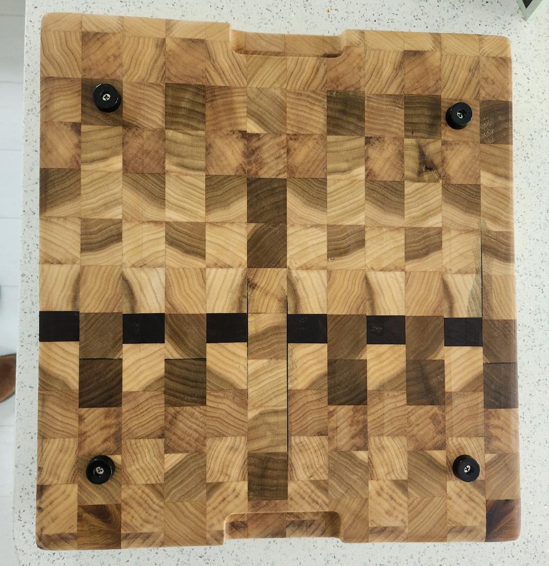 Poplar Butcher Block Cutting Board With Black Walnut *